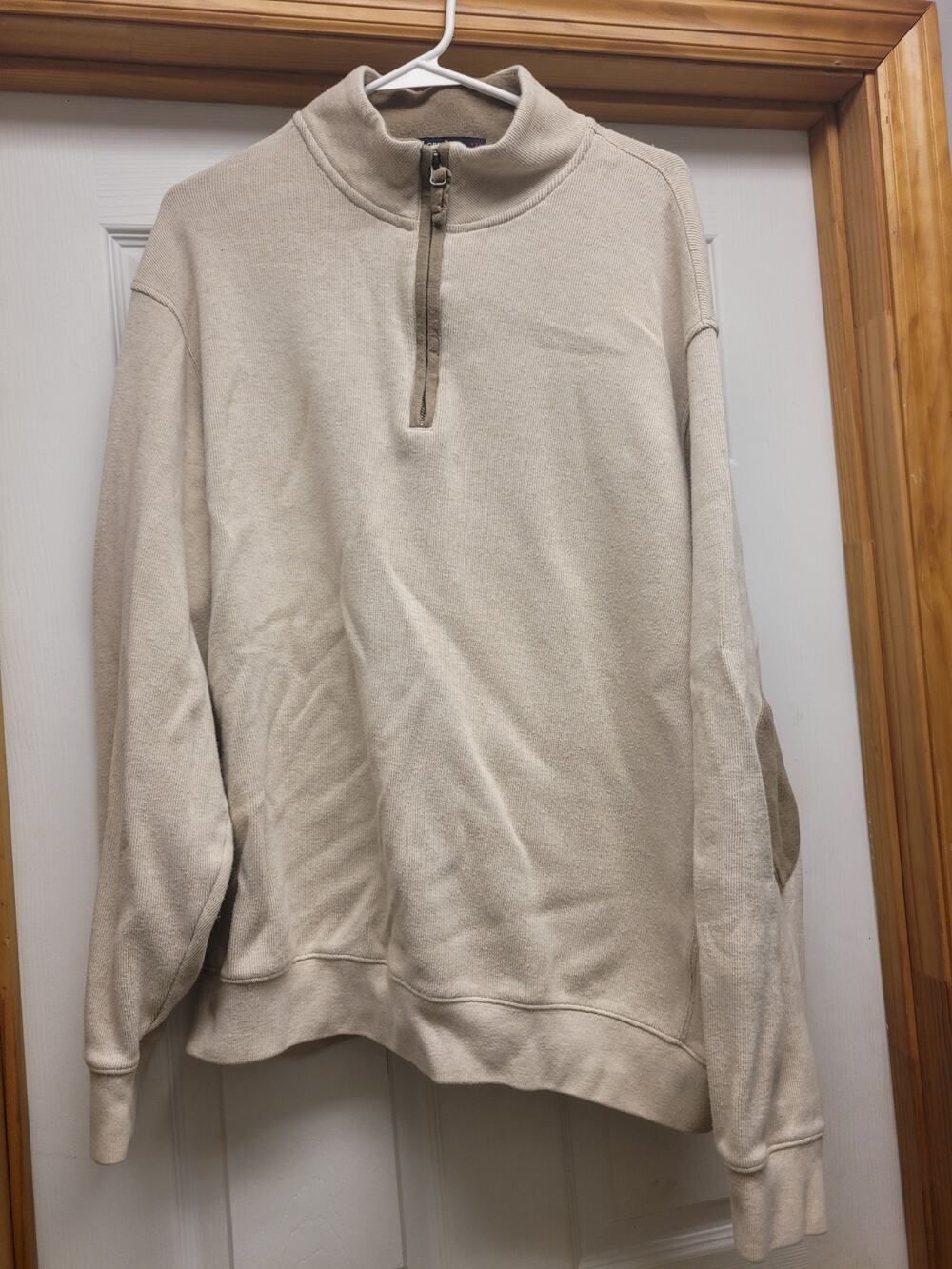 Cremieux Collection XXL 1/4 Zip Pullover Sweatshirt Elbow Patch 100% Cotton...
